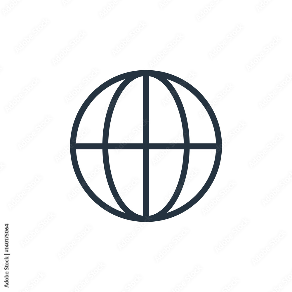 globe line icon on white background globe line icon on white background