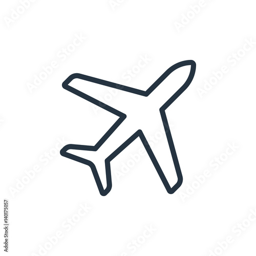 Fototapeta ikona linii samolot na białym tle