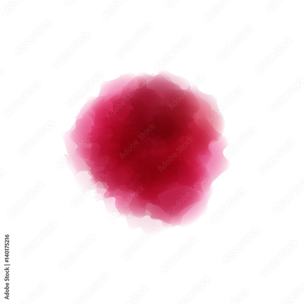 Vector pseudo watercolor spot. Colorful abstract texture. Design element.  Burgundy color.