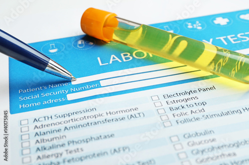 Test tube with urinalysis a...