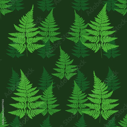 Seamless pattern with fern leaves. Vector stock illustration. 