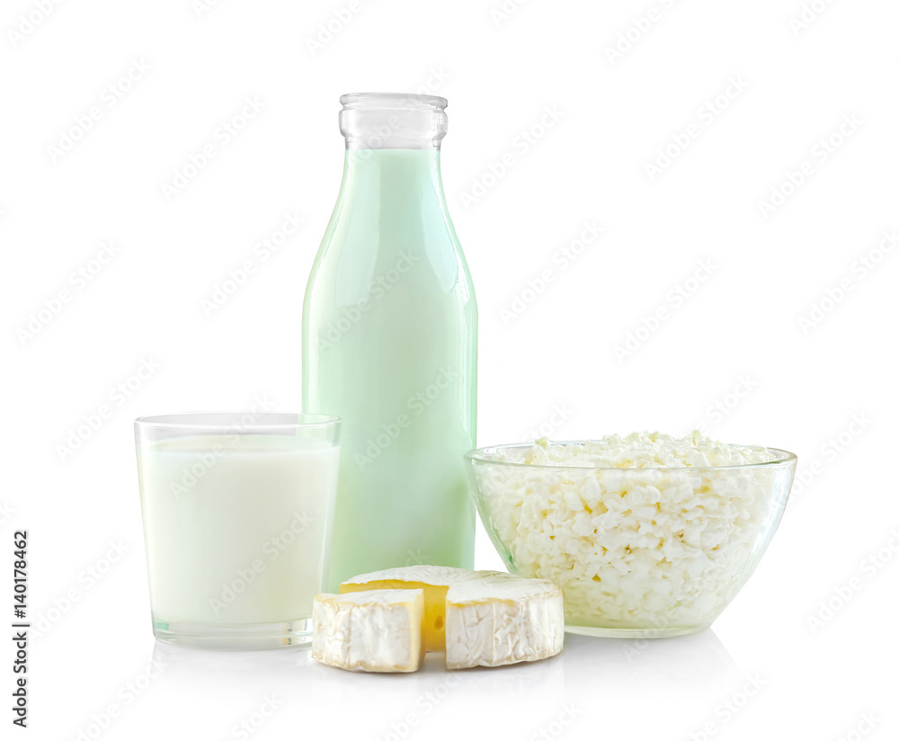 Fresh dairy products on table Fresh dairy products on table