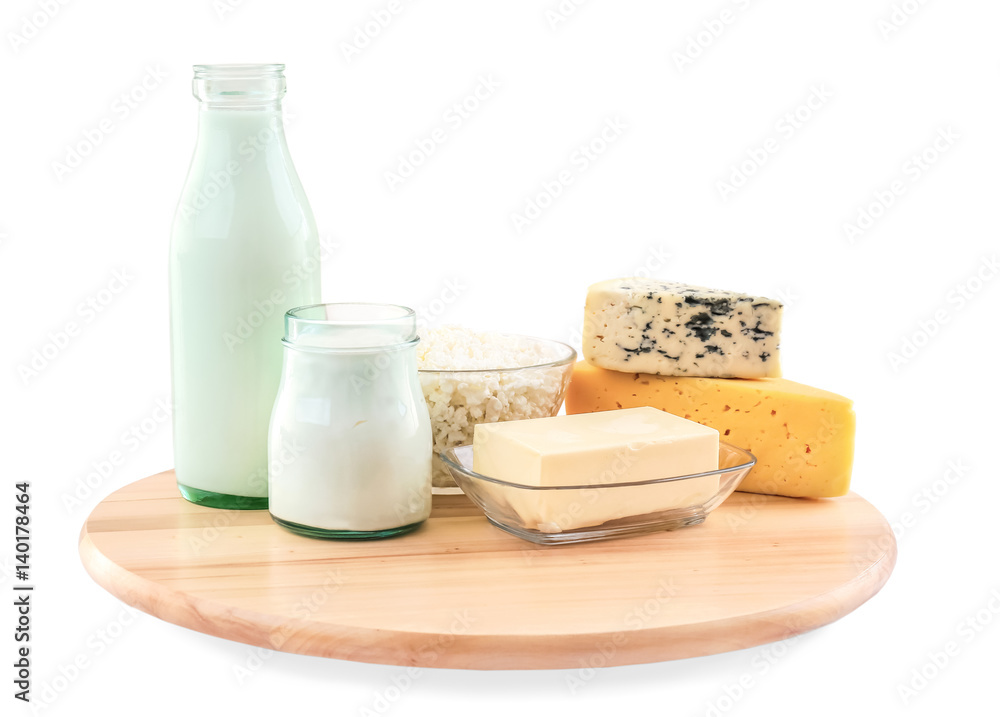 Fresh dairy products on table Fresh dairy products on table