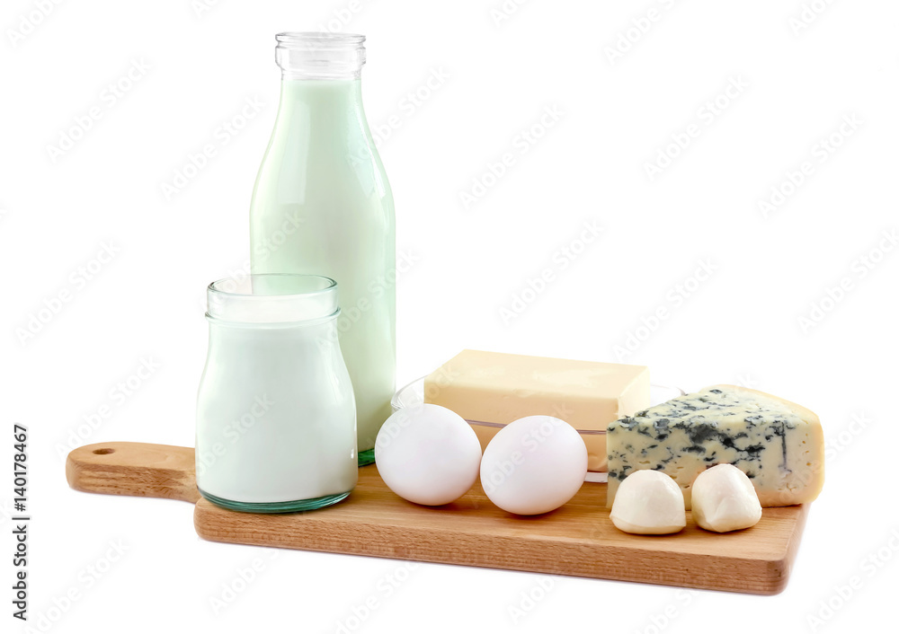 Fresh dairy products on table Fresh dairy products on table