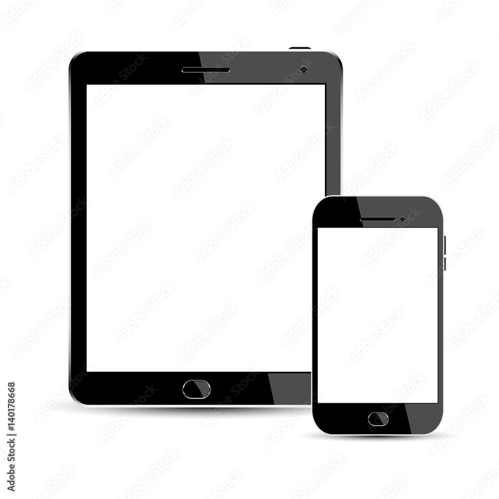Vector phone and laptops isolated on white background. Vector phone and laptops isolated on white background.