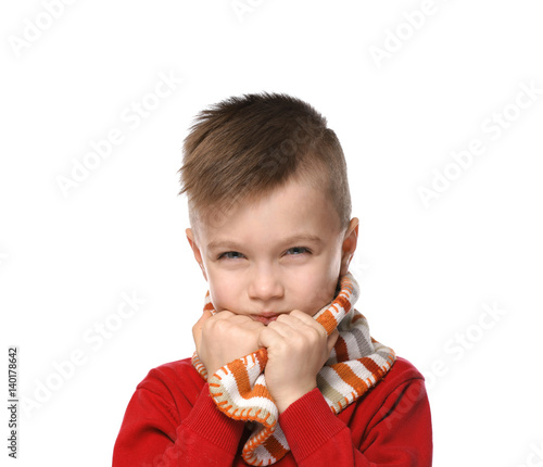 Cute little boy wrapping up...