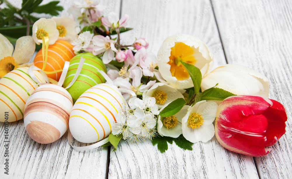 Easter eggs with blossom Easter eggs with blossom