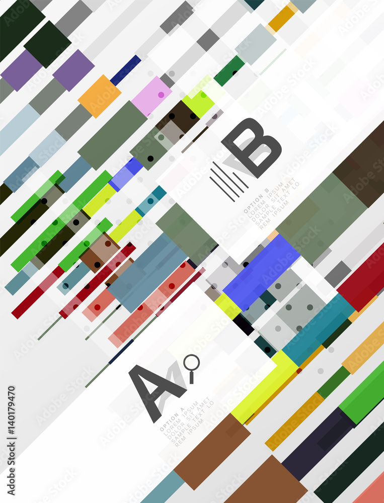 Colorful lines, rectangles and stripes with option infographics Colorful lines, rectangles and stripes with option infographics