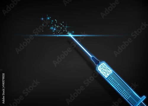 Syringe, medical background. Vector illustration