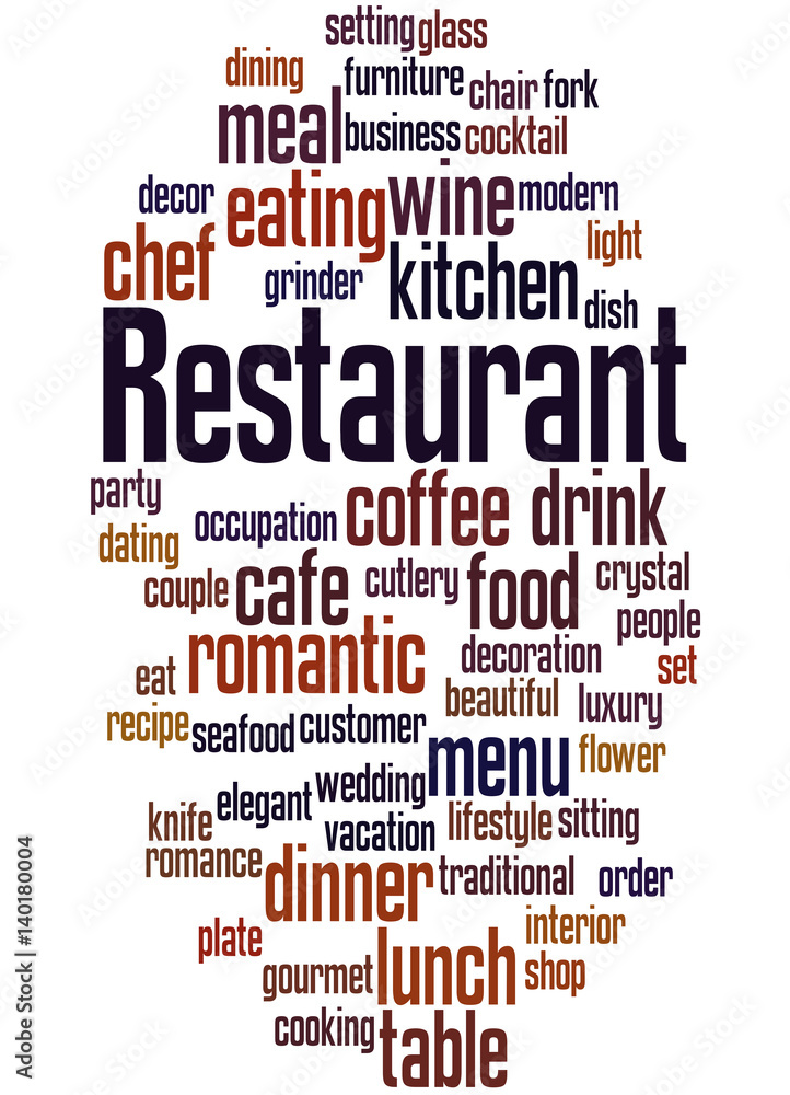 Obraz premium Restaurant, word cloud concept 6