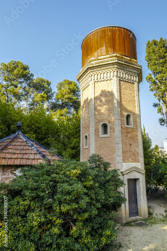 Tower of Water, old deposit of the park, Can Soley Badalona Barcelona, Spain photo