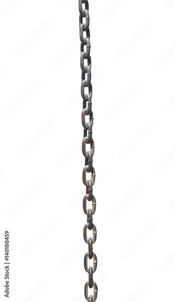 Rusty metal chain on white background Rusty metal chain on white background