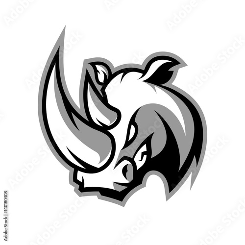Furious rhino sport vector logo concept isolated on white background. Professional team badge design.
Premium quality wild animal t-shirt tee print illustration.