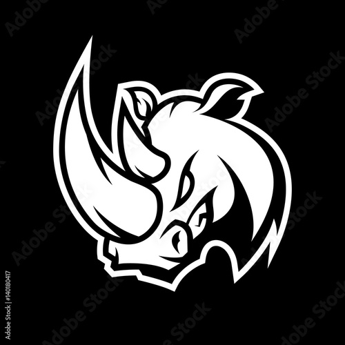 Furious rhino sport mono vector logo concept isolated on dark background. Professional team badge design.
Premium quality wild animal t-shirt tee print illustration.