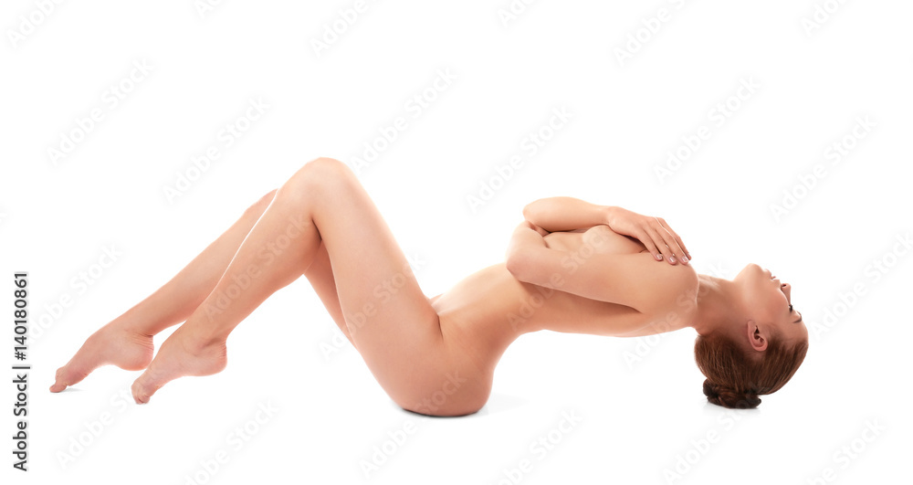 © Africa Studio - Beautiful young naked woman on white background © Africa Studio - Beautiful young naked woman on white background