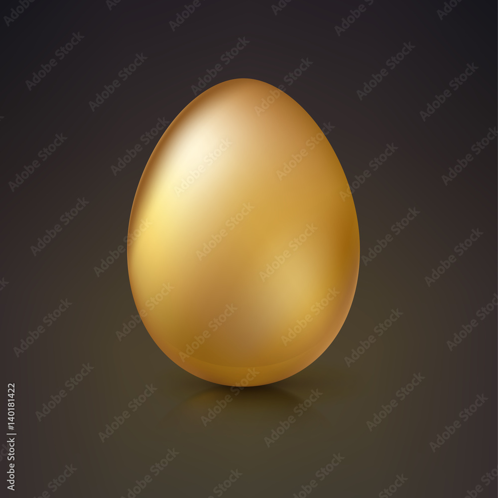 Golden egg, Realistic Ester egg with reflections and reflexes, volumetric 3D vector illustration. Golden egg, Realistic Ester egg with reflections and reflexes, volumetric 3D vector illustration.
