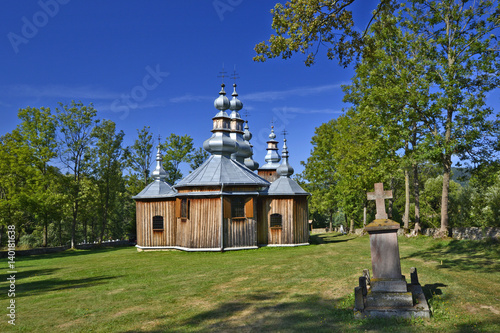 Fototapeta Naklejka Na Ścianę i Meble -  wooden orthodox church in Turzansk, UNESCO, Poland