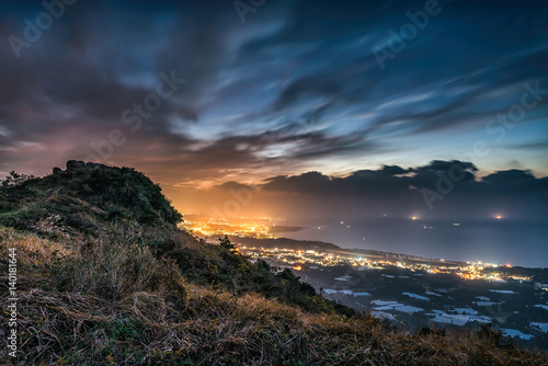 beautiful sunrise in Mt. Gunsan, Jeju Island