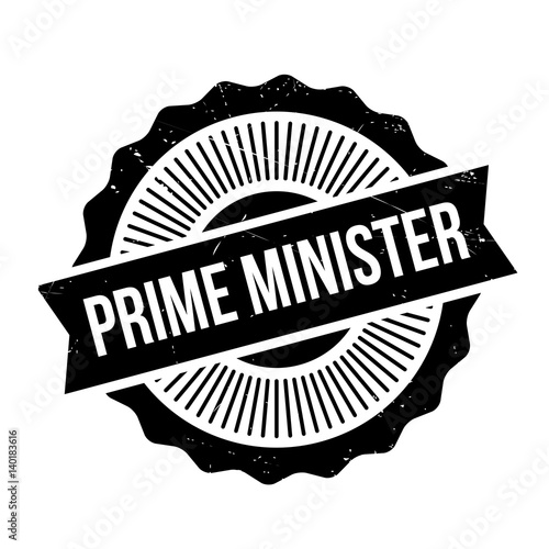 Prime Minister rubber stamp. Grunge design with dust scratches. Effects can be easily removed for a clean, crisp look. Color is easily changed.