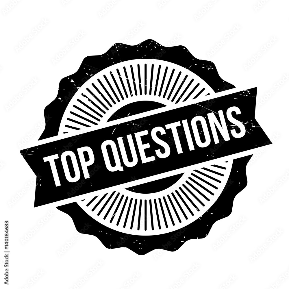 Top Questions rubber stamp. Grunge design with dust scratches. Effects can be easily removed for a clean, crisp look. Color is easily changed. Top Questions rubber stamp. Grunge design with dust scratches. Effects can be easily removed for a clean, crisp look. Color is easily changed.