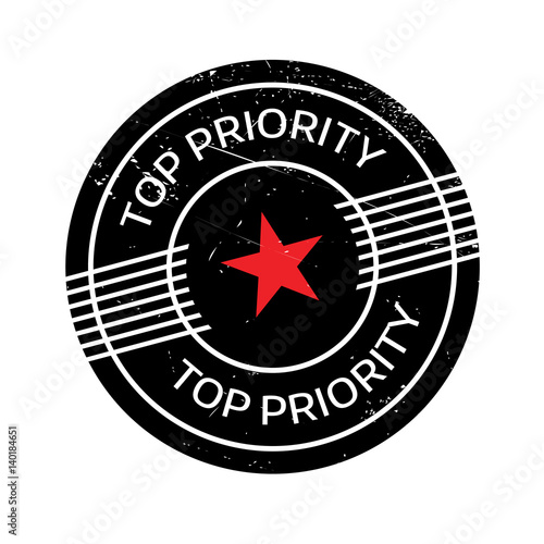Top Priority rubber stamp. Grunge design with dust scratches. Effects can be easily removed for a clean, crisp look. Color is easily changed.
