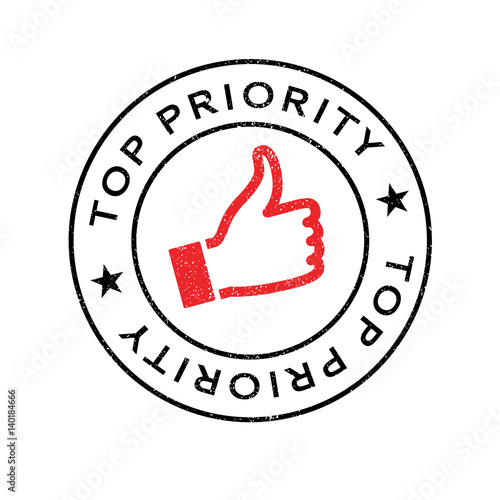 Top Priority rubber stamp. Grunge design with dust scratches. Effects can be easily removed for a clean, crisp look. Color is easily changed.
