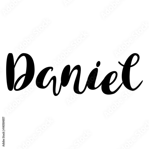 Male name - Daniel. Lettering design. Handwritten typography. Vector