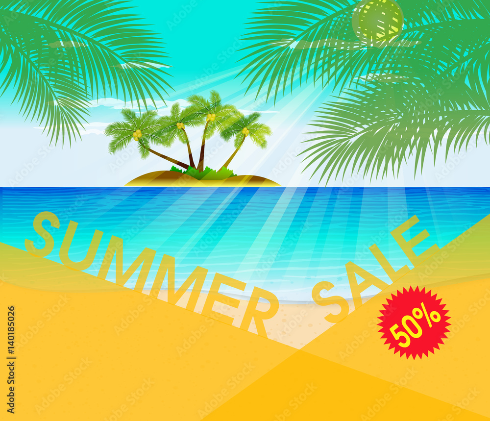 Obraz premium Summer sale design template Fresh discounts