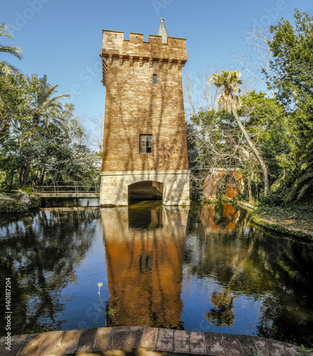 Castle of the lake,  in Park Can Soley Badalona Barcelona, Spain photo