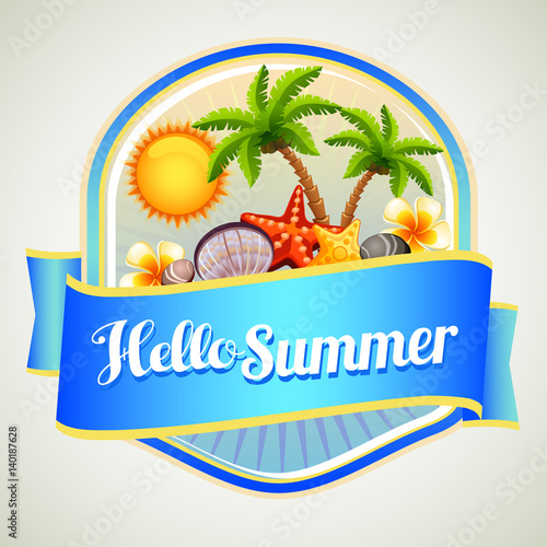 summer coconut tree badge