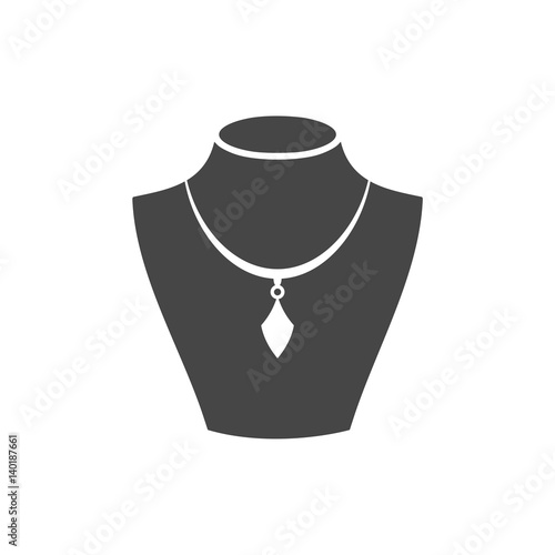 Necklace flat icon - Illustration