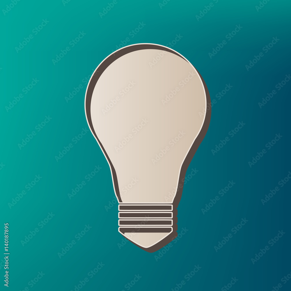 Light lamp sign. Vector. Icon printed at 3d on sea color background. Light lamp sign. Vector. Icon printed at 3d on sea color background.