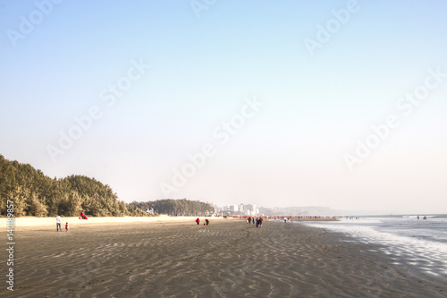 Foto The longest beach in the world in Cox's Bazar in Bangladesh