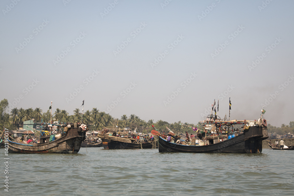 The harbor for boats in Cox's Bazar in Bangladesh
The harbor for boats in Cox's Bazar in Bangladesh