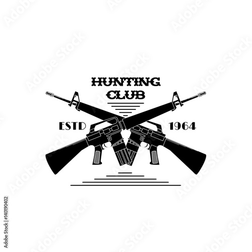 Hunter club emblem. For use as logos on cards, in printing, posters, invitations, web design and other purposes.