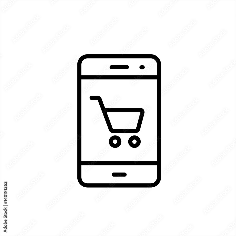 online shopping icon on white background online shopping icon on white background