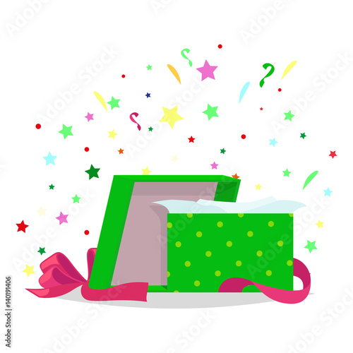 Open Gift Box Illustration. Holiday Collection