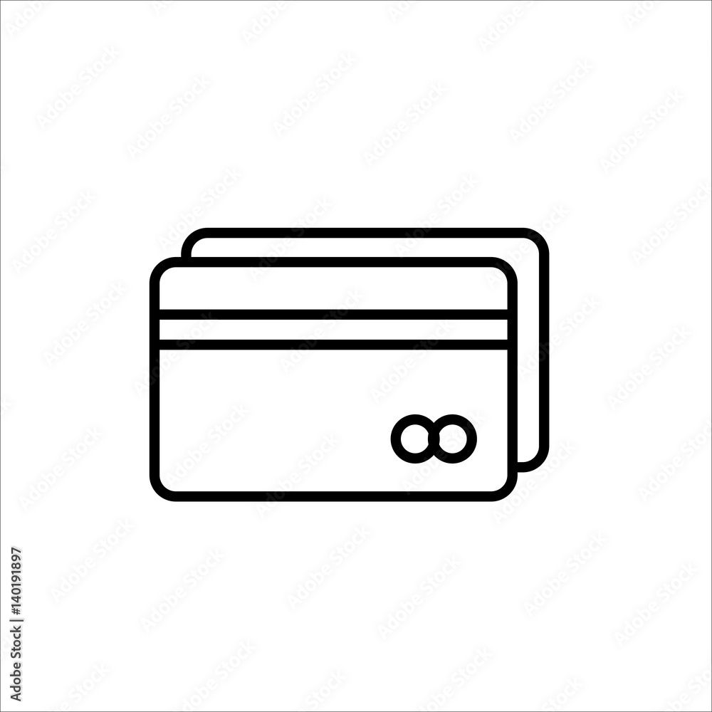 Credit card icon on white background Credit card icon on white background