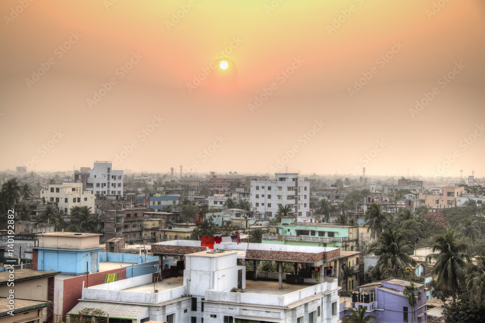View over the center of Khulna, Bangladesh