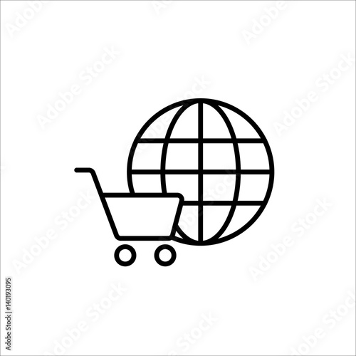 trolley icon on white background