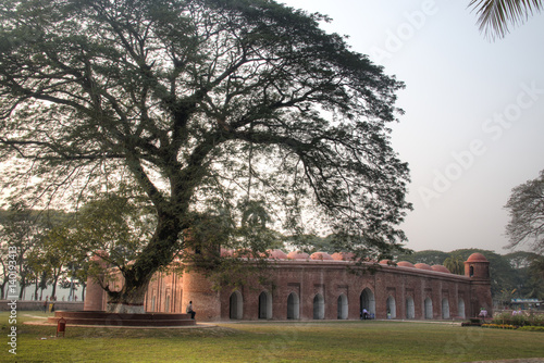 Shait Gumbad Mosque in Bagerhat, Bangladesh, built in 1459 by Khan Jahan Ali. This mosque is also called the 60 dome mosque
 photo