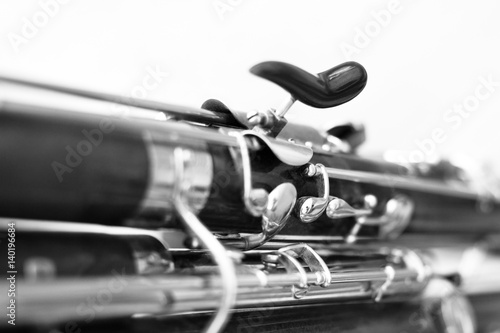  Fragment bassoon closeup in black and white 