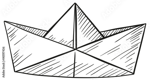 Doodle of paper boat