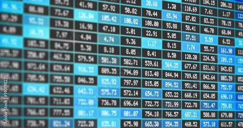 Endless and seamless Clip of  Investing on stock exchange markets or forex or CFD on a LCD Monitor, Screen Board.
Rise and Falling prices or Index for shareholders, daytraders and analytics