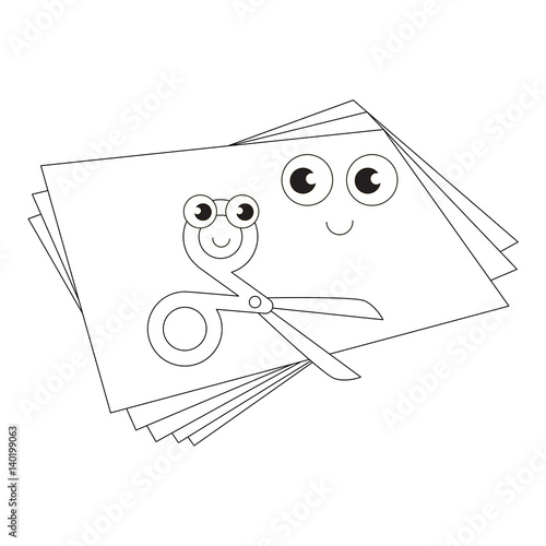Cartoon outlined object.