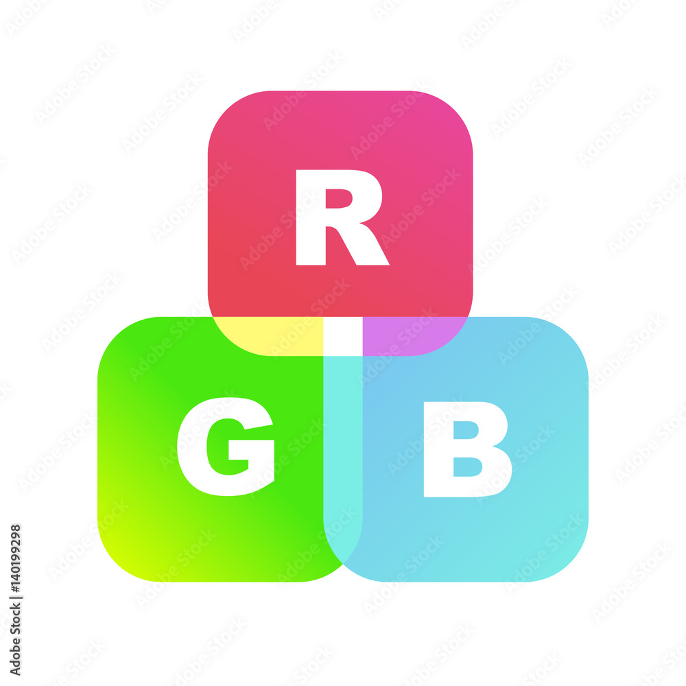 Color system of the RGB as toy cubes Color system of the RGB as toy cubes