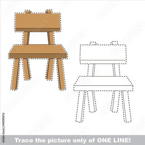 Page to be traced, kid one line tracing educational game.