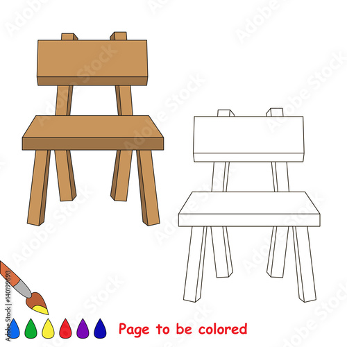 Page to be colored, simple education game for kids.