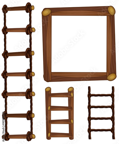 Ladders and wooden frame