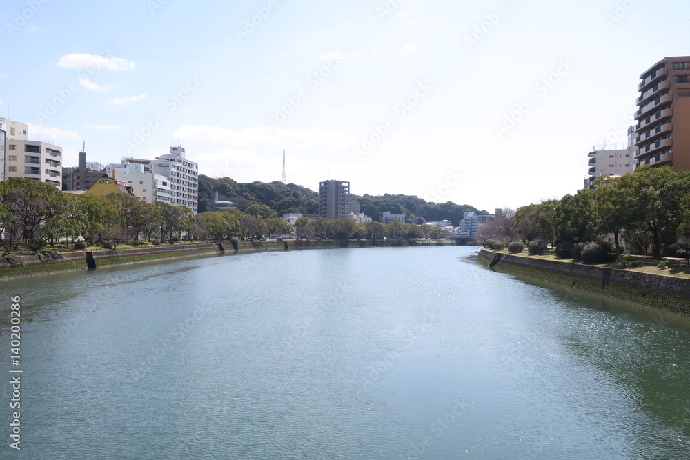 広島市　猿猴川の風景